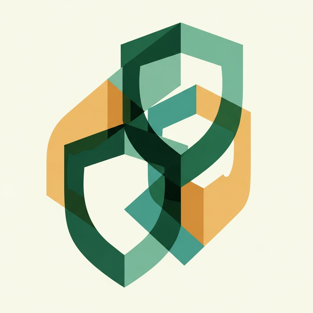 Abstract geometric shapes conveying financial security and stability